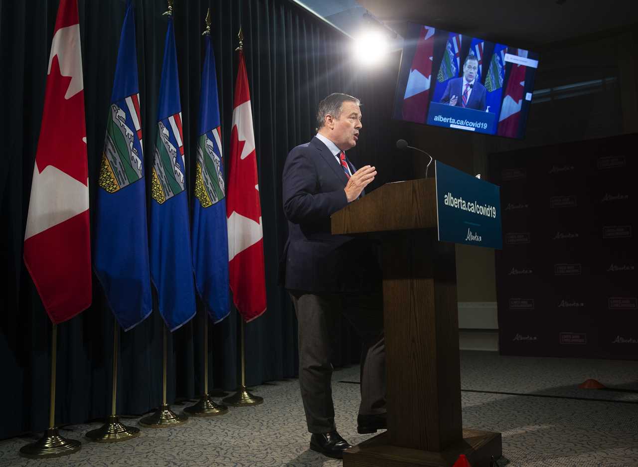 Jason Kenney in Calgary, Alta. on Sept. 3, 2021. (Todd Korol/Canadian Press)