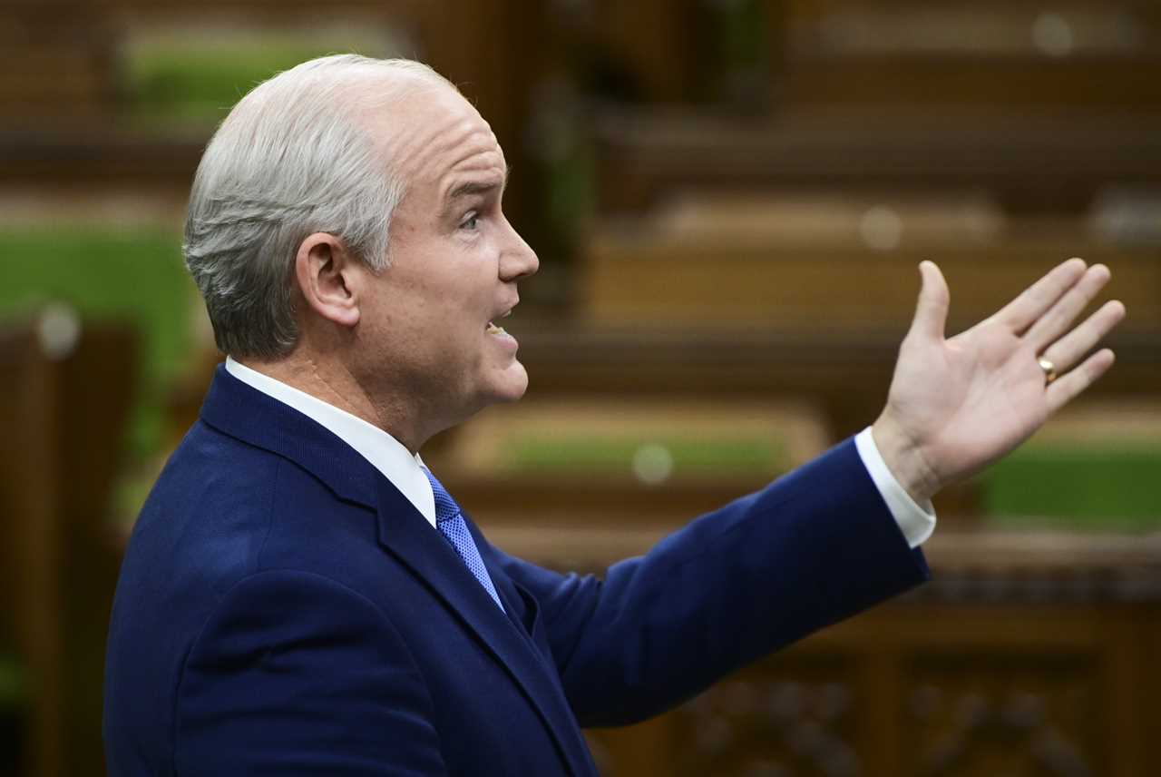 Conservative leader Erin O'Toole rises during question period in the House of Commons on Parliament Hill in Ottawa on Tuesday, June 22, 2021. THE CANADIAN PRESS/Sean Kilpatrick