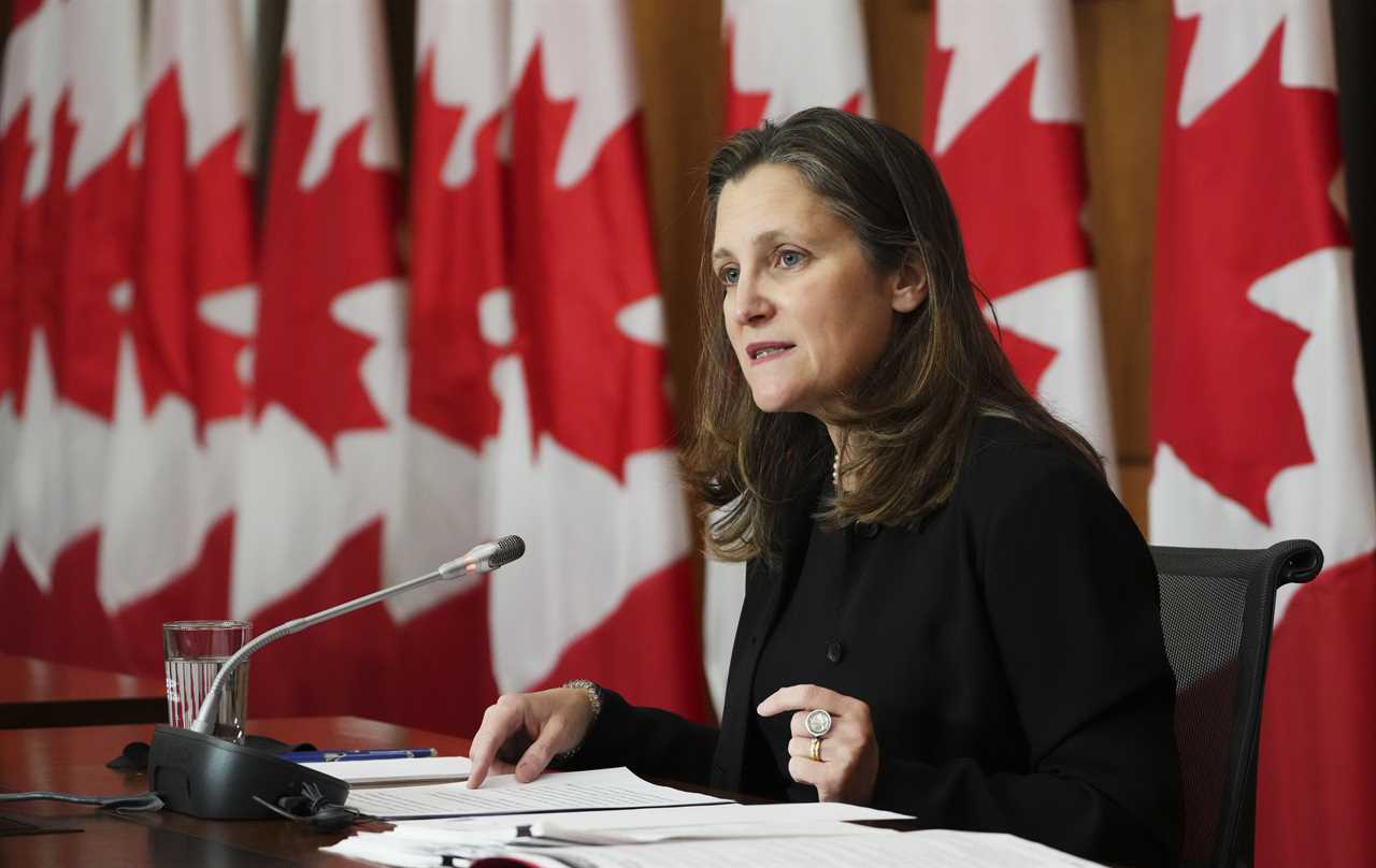 Chrystia Freeland in Ottawa on Nov. 24, 2021. (Sean Kilpatrick/Canadian Press)