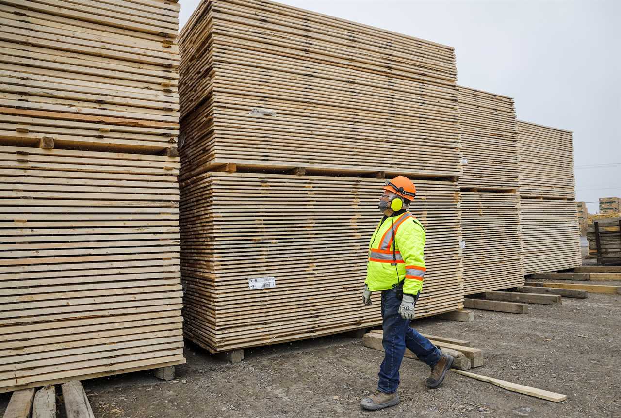 A lumber facility in Cochrane, Alta., May 20, 2021. (Jeff McIntosh/Canadian Press)