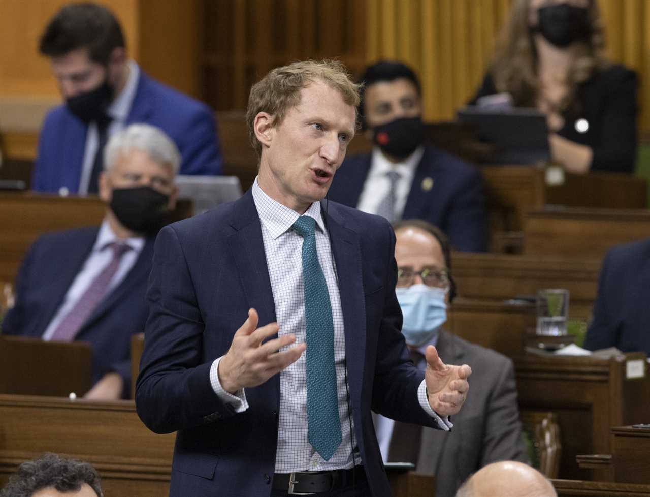 Minister of Crown-Indigenous Relations Marc Miller, rises during Question Period, Dec. 13, 2021 in Ottawa. (Fred Chartrand/The Canadian Press)