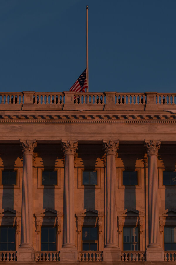 The American flag was flown at half-staff on Wednesday.