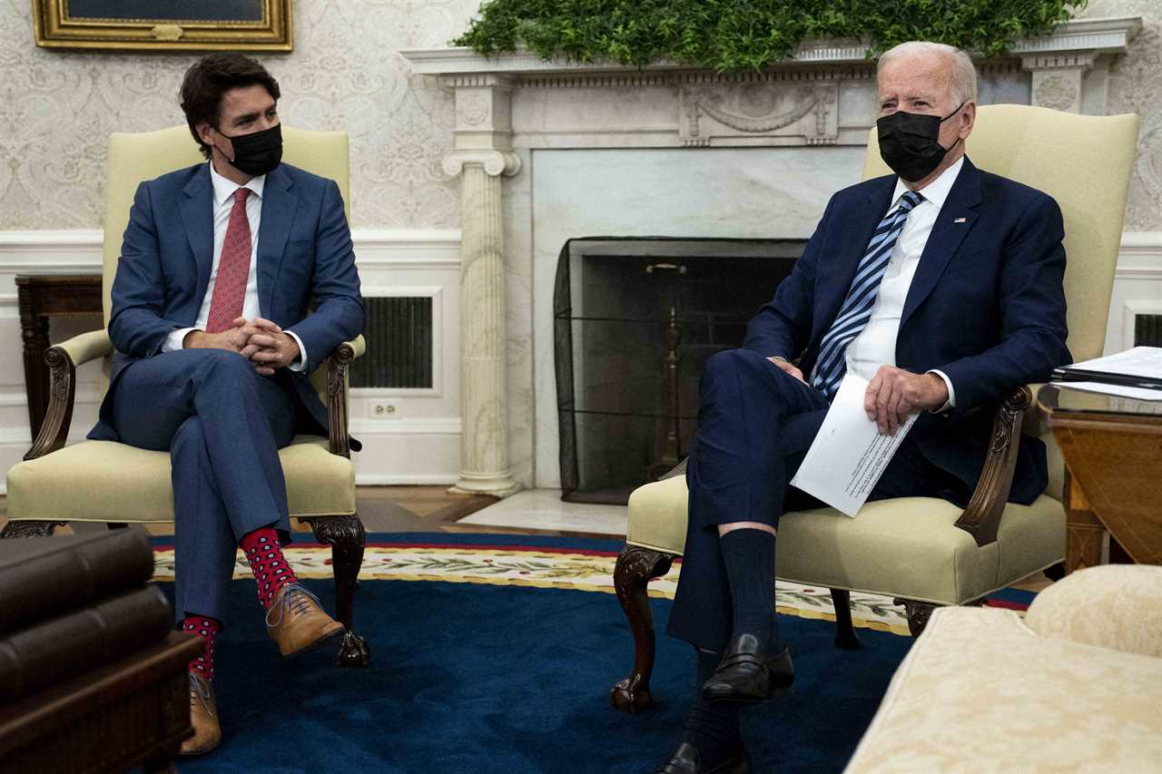 President Joe Biden and Prime Minister Justin Trudeau during a meeting in the Oval Office, Nov. 18, 2021. (Doug Mills/The New York Times)