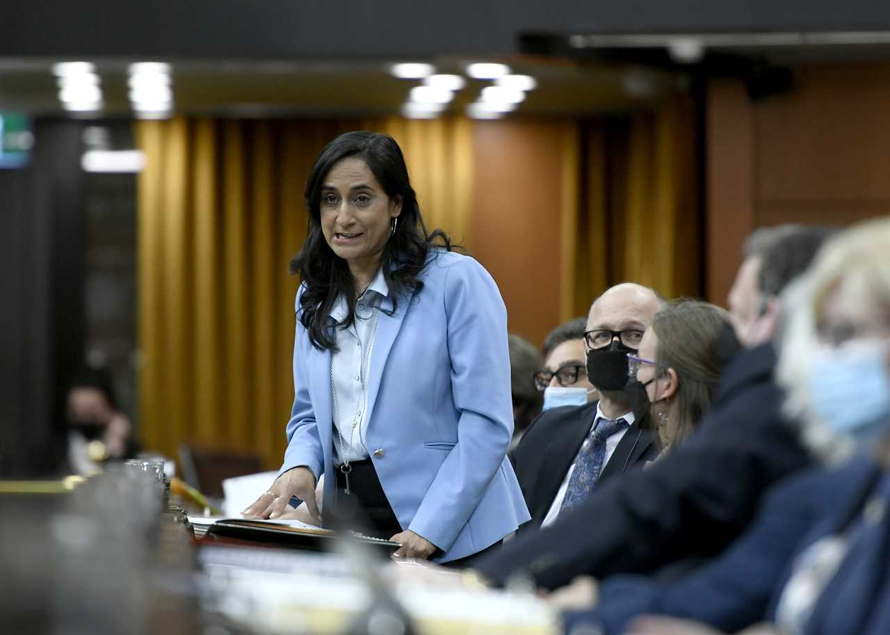 Minister of National Defence Anita Anand rises during Question Period in the House of Commons on Parliament Hill in Ottawa, May 9, 2022. (Justin Tang/The Canadian Press)